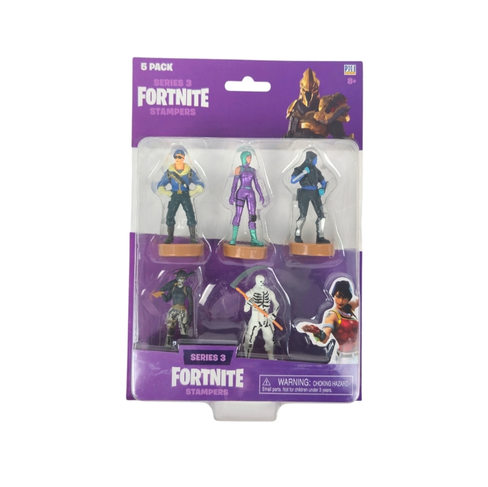 PMI Fortnite Authentic Toys with Stamp, 5 Pack Blister - Fortnite Battle Royale